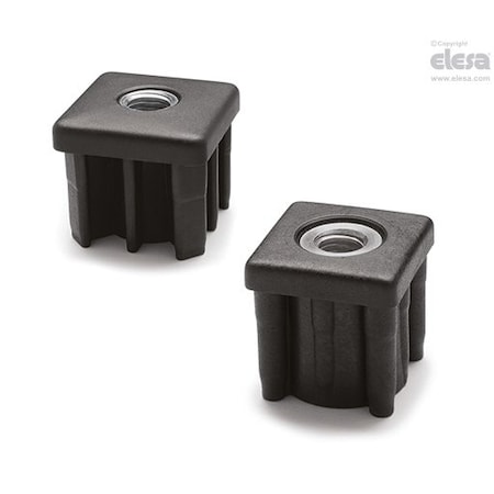 Elesa Square end-caps for tubes, NDX.Q-25x1.5-M8 NDX.Q